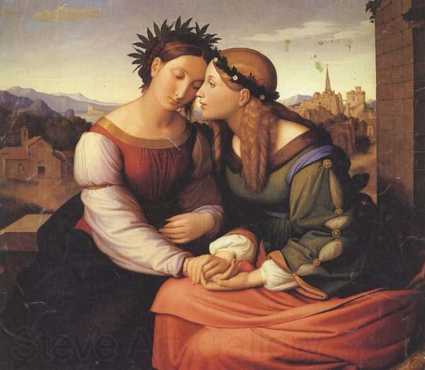 Friedrich overbeck Italia and Germania (mk45) France oil painting art